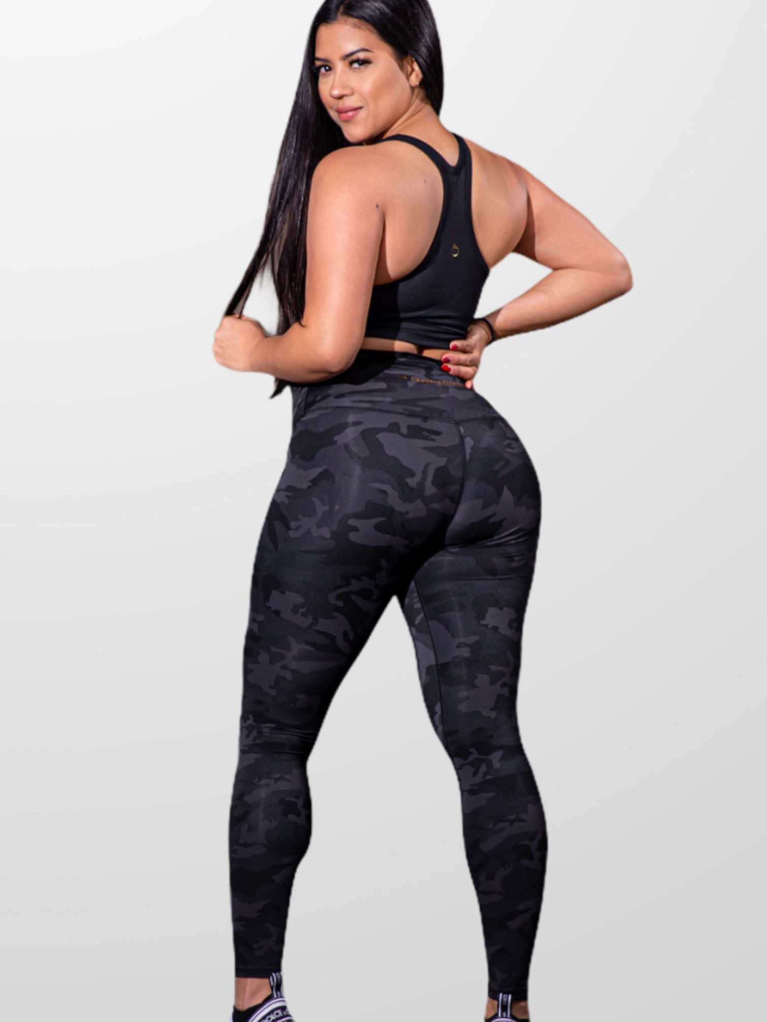 Black camo yoga shop pants