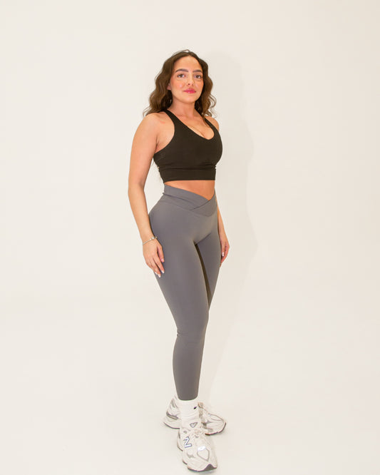 V-Waist Scrunch Leggings Gray