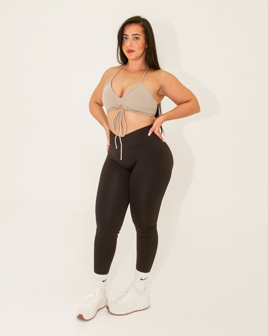 V-Waist Scrunch Leggings Black