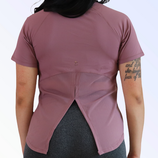 Limitless Dusty Rose Slit back T-shirt